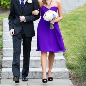 Alfred Angelo Purple Strapless Bridesmaid Dress